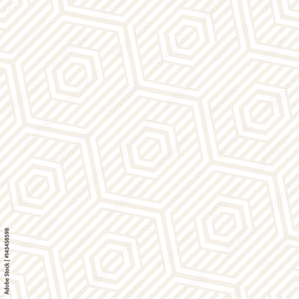 Vector Seamless Pattern. Repeating Lattice Abstract Background. Linear Grid From Striped Hexagonal Elements. Vector Seamless Pattern. Repeating Lattice Abstract Background. Linear Grid From Striped Hexagonal Elements.