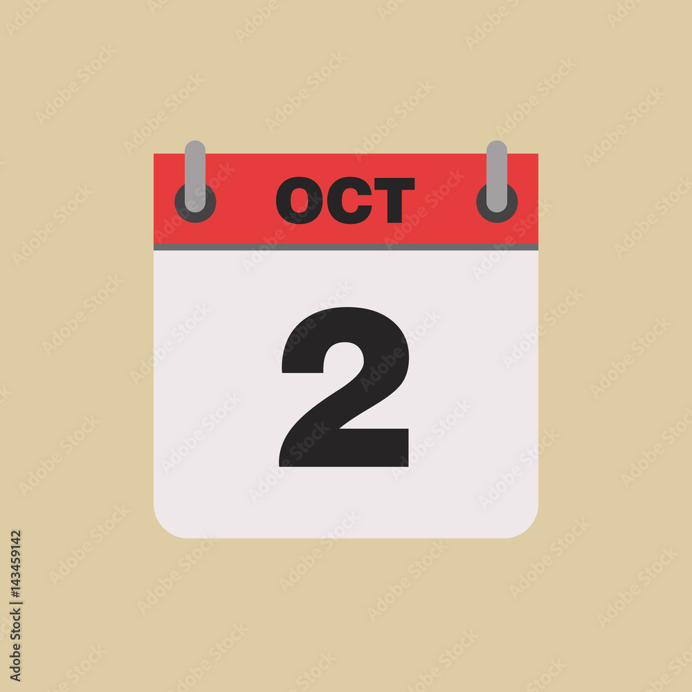 calendar flipping date time day month October simple flat vector illustration application app logo icon calendar flipping date time day month October simple flat vector illustration application app logo icon