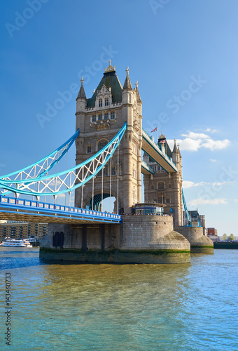 Canvas Print Tower Bridge on a bright sunny day in Spring, London, UK