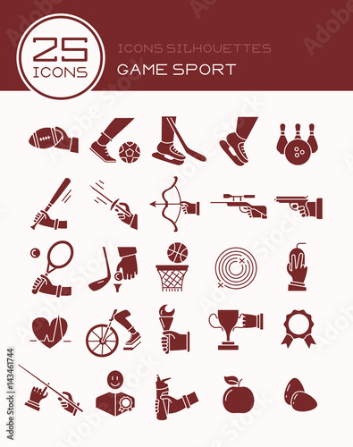Icons silhouettes game sport
