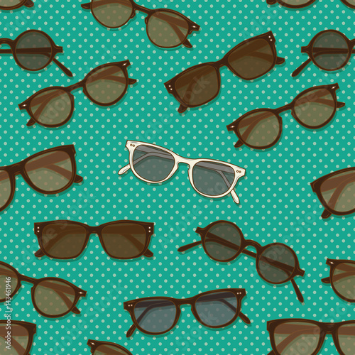 Retro Sunglasses Seamless Pattern