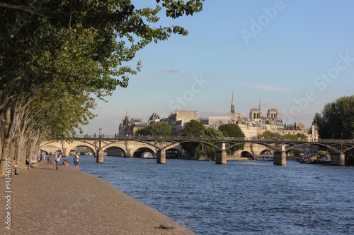 paris river seine boats and details photo