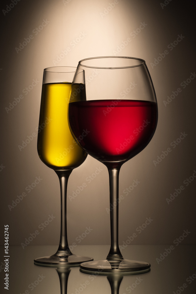 Still-life of glasses with the colored liquid Still-life of glasses with the colored liquid