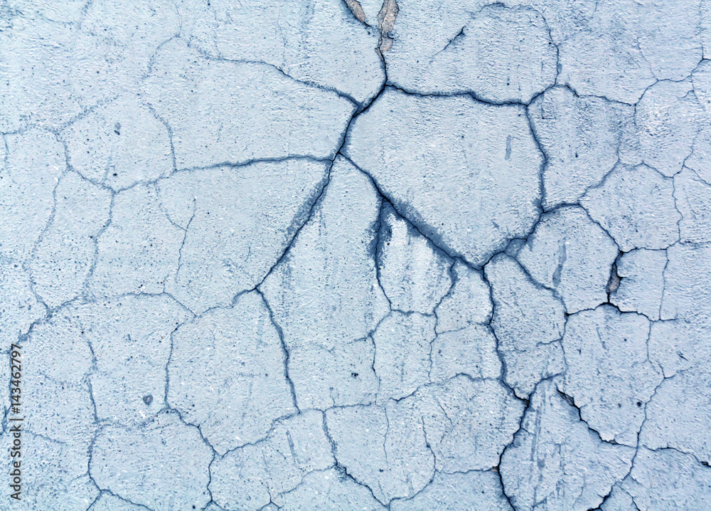 Obraz premium Damaged blue color old wall surface.
