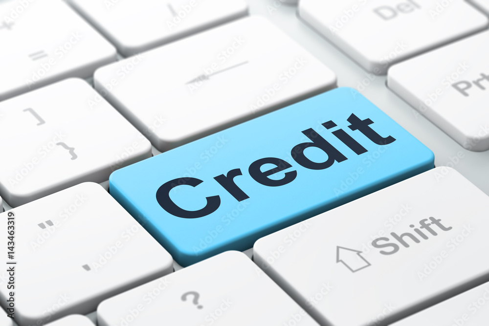 Finance concept: Credit on computer keyboard background Finance concept: Credit on computer keyboard background