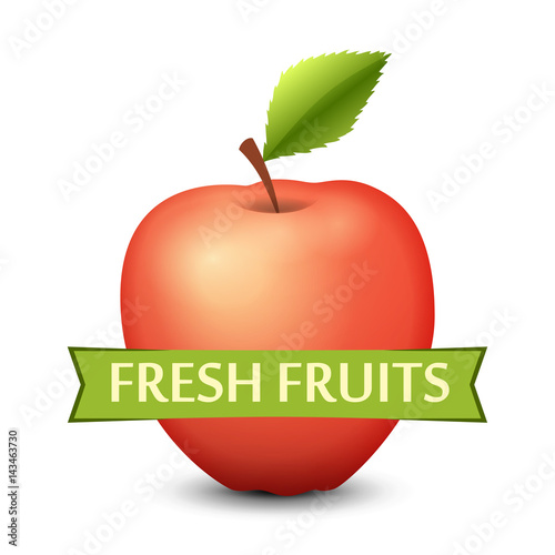 Emblem with Red Apple and R...