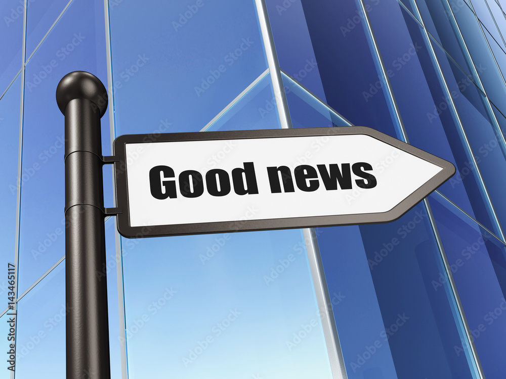 News concept: sign Good News on Building background