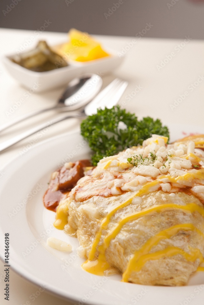 cheese omelette rice