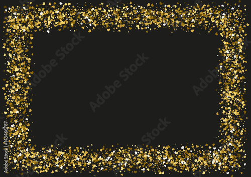 Abstract background with flying heart shaped confetti.