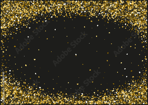Abstract background with flying heart shaped confetti.