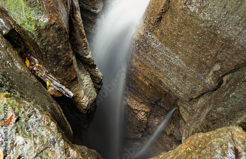 Waterfall Entrance At Mayei Cave In Ecuador photo