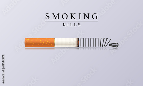 Smoking Kills. Creative illustration with burning cigarette
