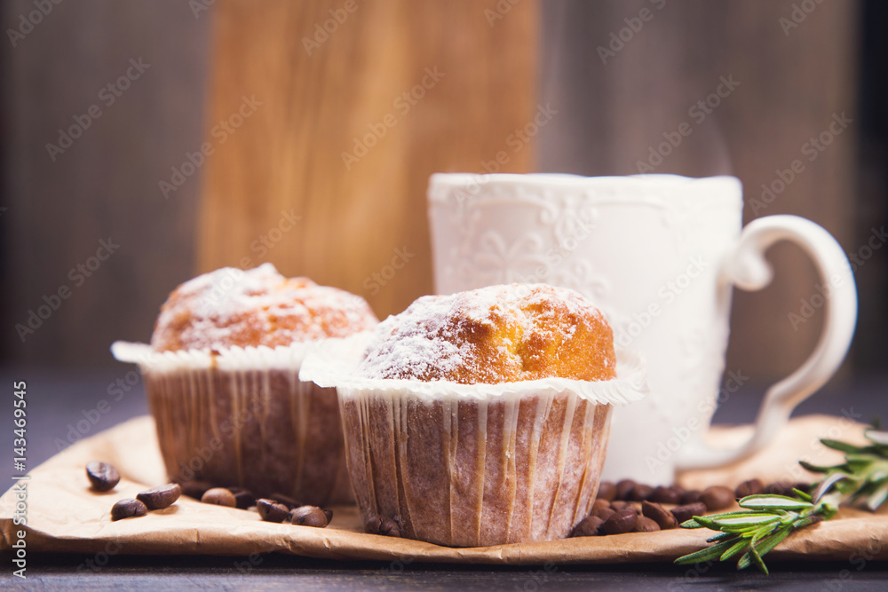 hot coffee with muffin hot coffee with muffin