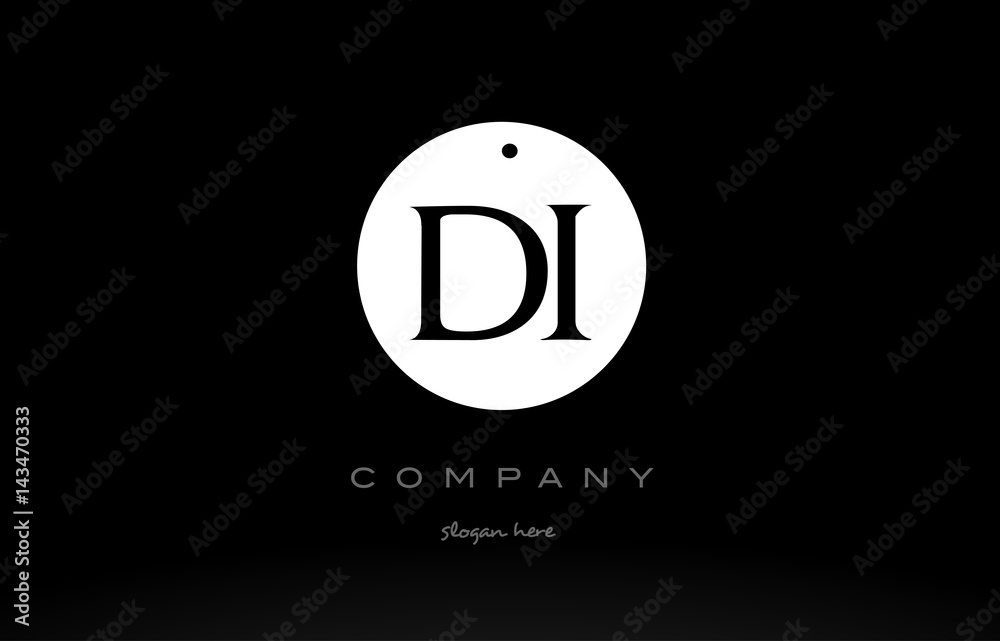 DI D I simple black white circle alphabet letter logo vector icon template DI D I simple black white circle alphabet letter logo vector icon template