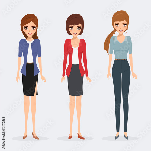 Wallpaper Mural set of business woman character. avatar people realistic vector design. Torontodigital.ca