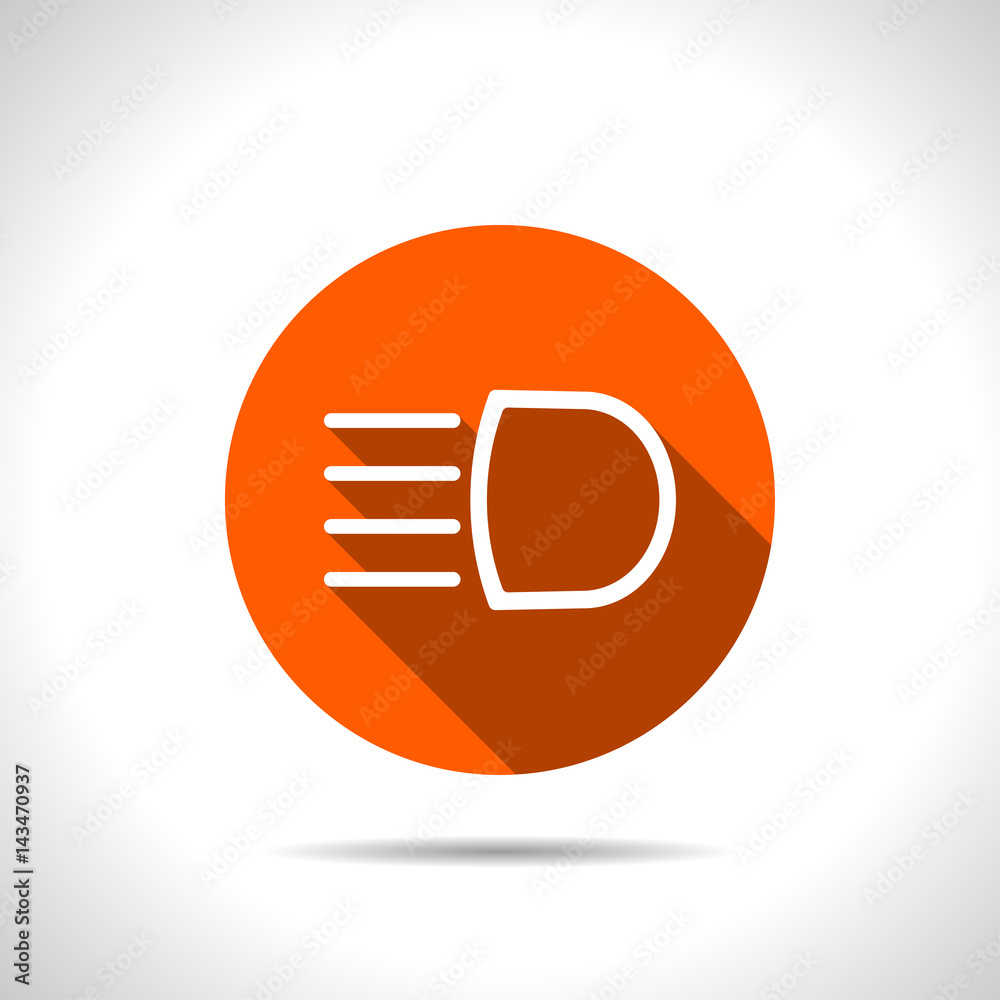 Headlight high beam symbol vector hmi dashboard flat icon Stock