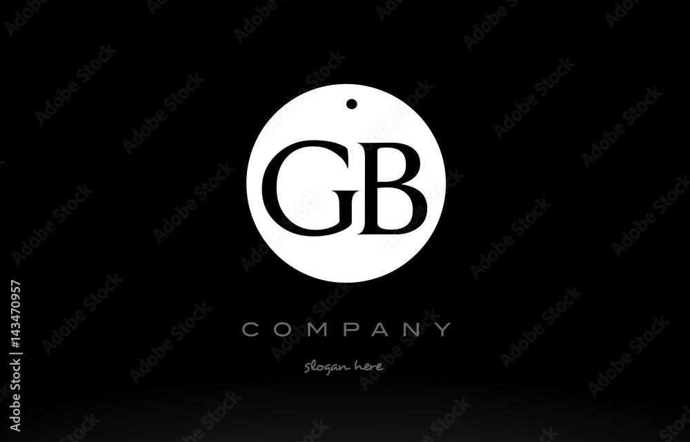 GB G B simple black white circle alphabet letter logo vector icon template GB G B simple black white circle alphabet letter logo vector icon template