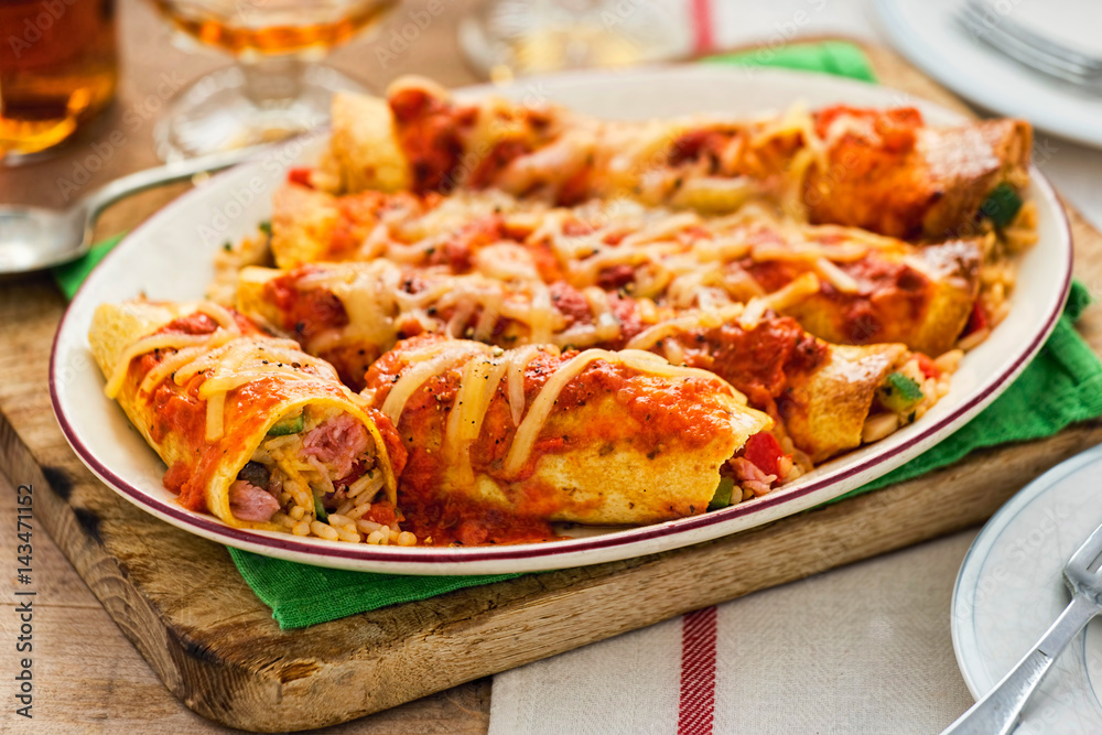 Mediterranean enchiladas with pulled pork Mediterranean enchiladas with pulled pork