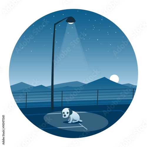 Abandoned Puppy Round Icon