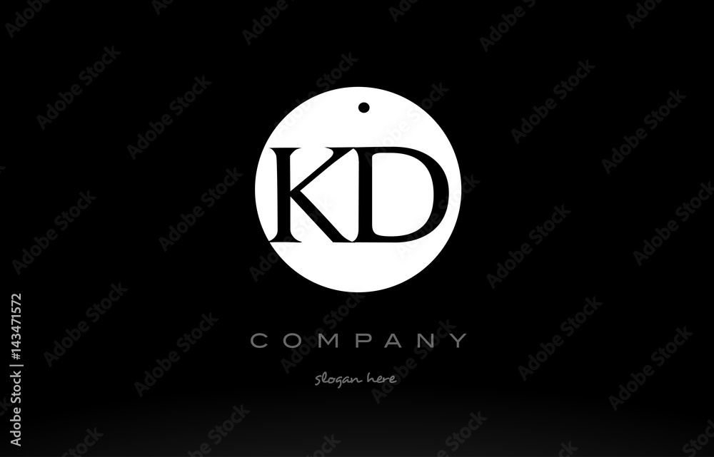KD K D simple black white circle alphabet letter logo vector icon template KD K D simple black white circle alphabet letter logo vector icon template
