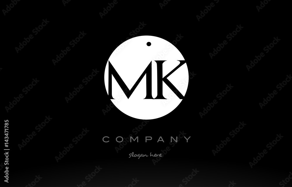 MK M K simple black white circle alphabet letter logo vector icon template MK M K simple black white circle alphabet letter logo vector icon template