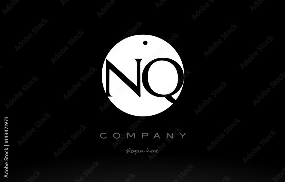 NQ N Q simple black white circle alphabet letter logo vector icon template NQ N Q simple black white circle alphabet letter logo vector icon template