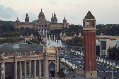 Magic Fountains at the Placa Espanya in Barcelona photo