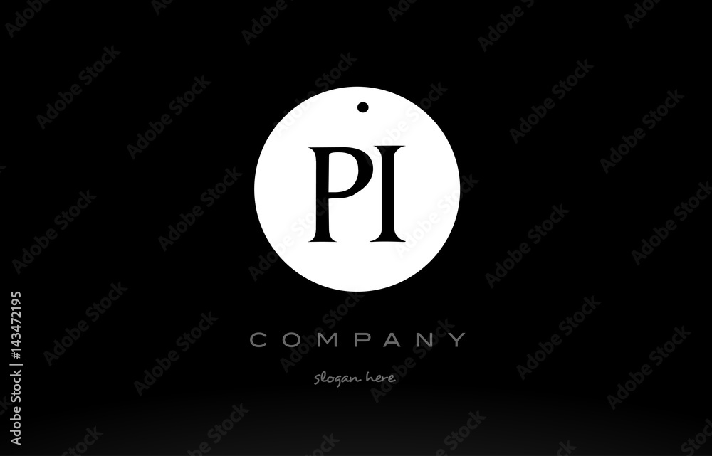 PI P I simple black white circle alphabet letter logo vector icon template PI P I simple black white circle alphabet letter logo vector icon template