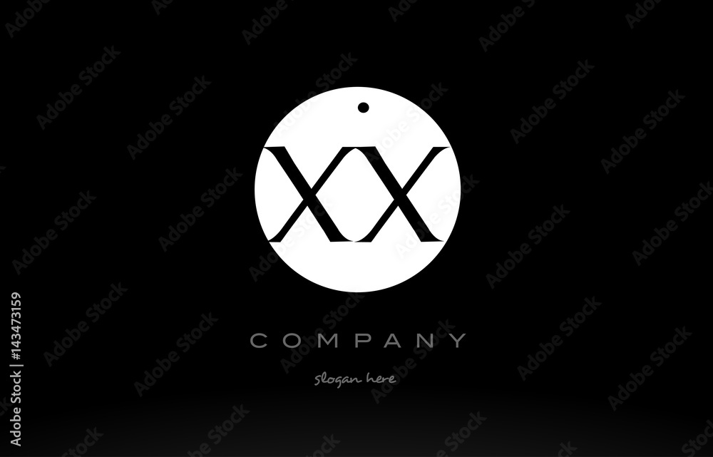 XX X X simple black white circle alphabet letter logo vector icon template XX X X simple black white circle alphabet letter logo vector icon template