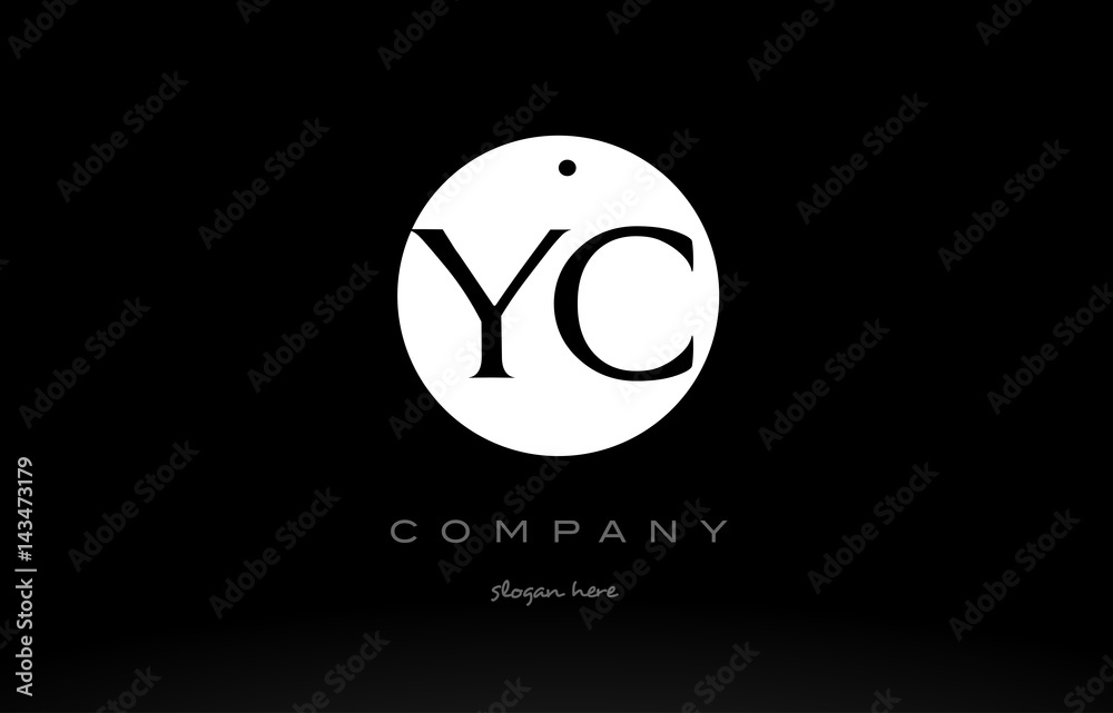 YC Y C simple black white circle alphabet letter logo vector icon template YC Y C simple black white circle alphabet letter logo vector icon template