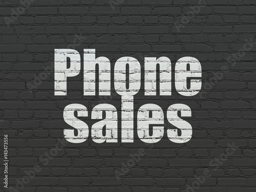 Marketing concept: Phone Sales on wall background