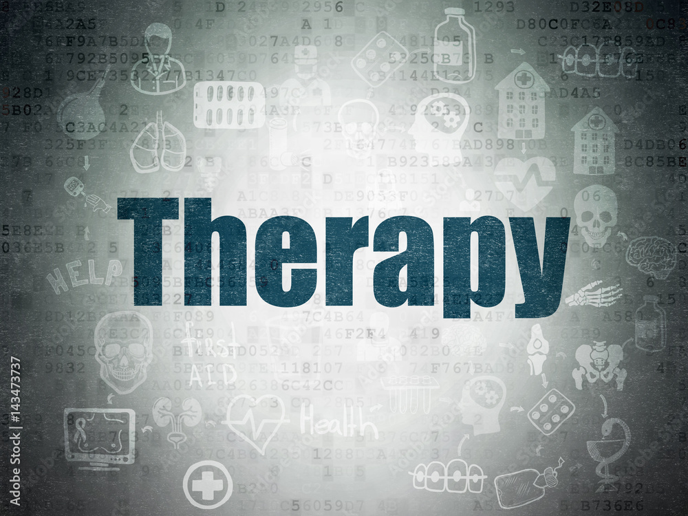 Healthcare concept: Therapy on Digital Data Paper background