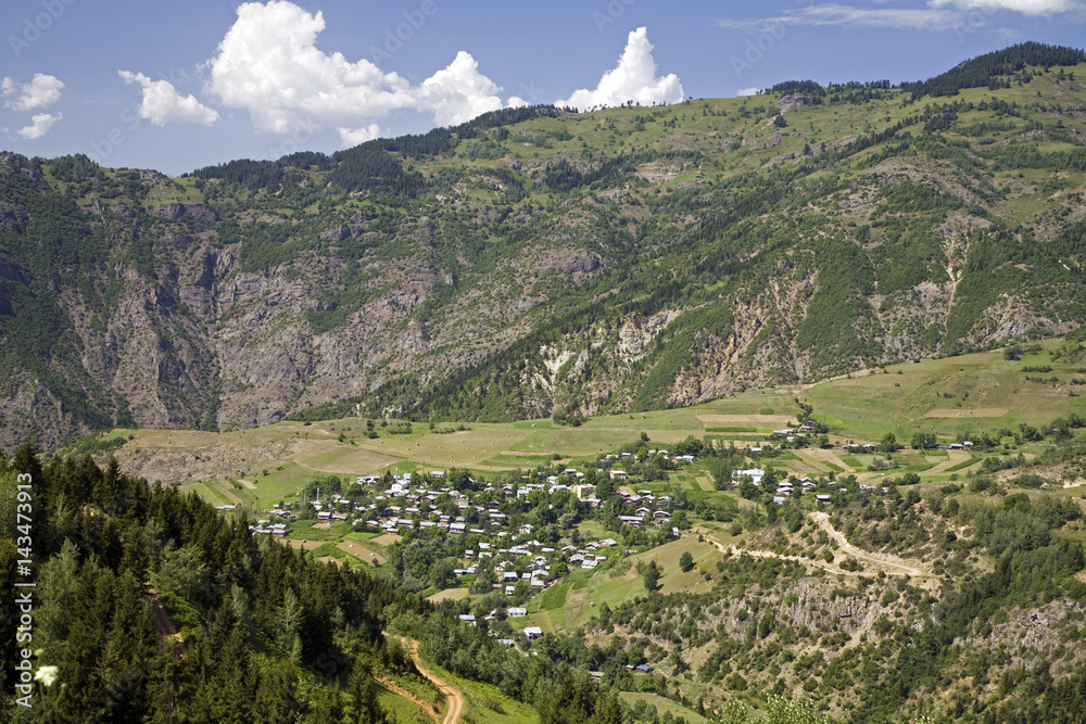 Scenic view of Ardanuc Highlands, Artvin Turkey