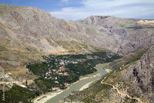 Euphrates River and Kemaliye town Erzincan Turkey
