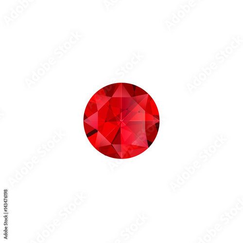 Ruby stone luxury jewel vector isolated illustration
