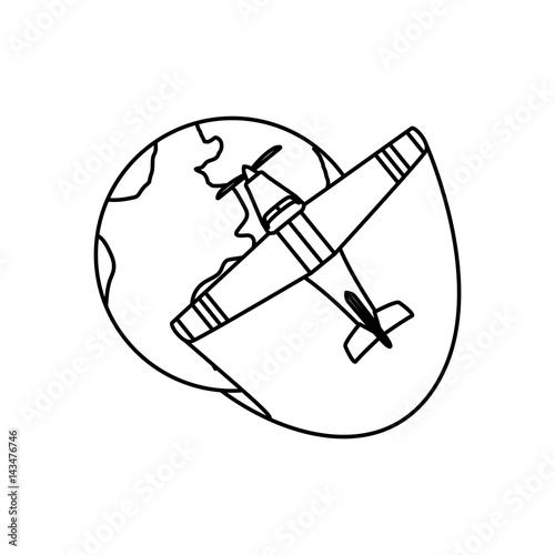 Small airplane isolated icon vector illustration graphic design