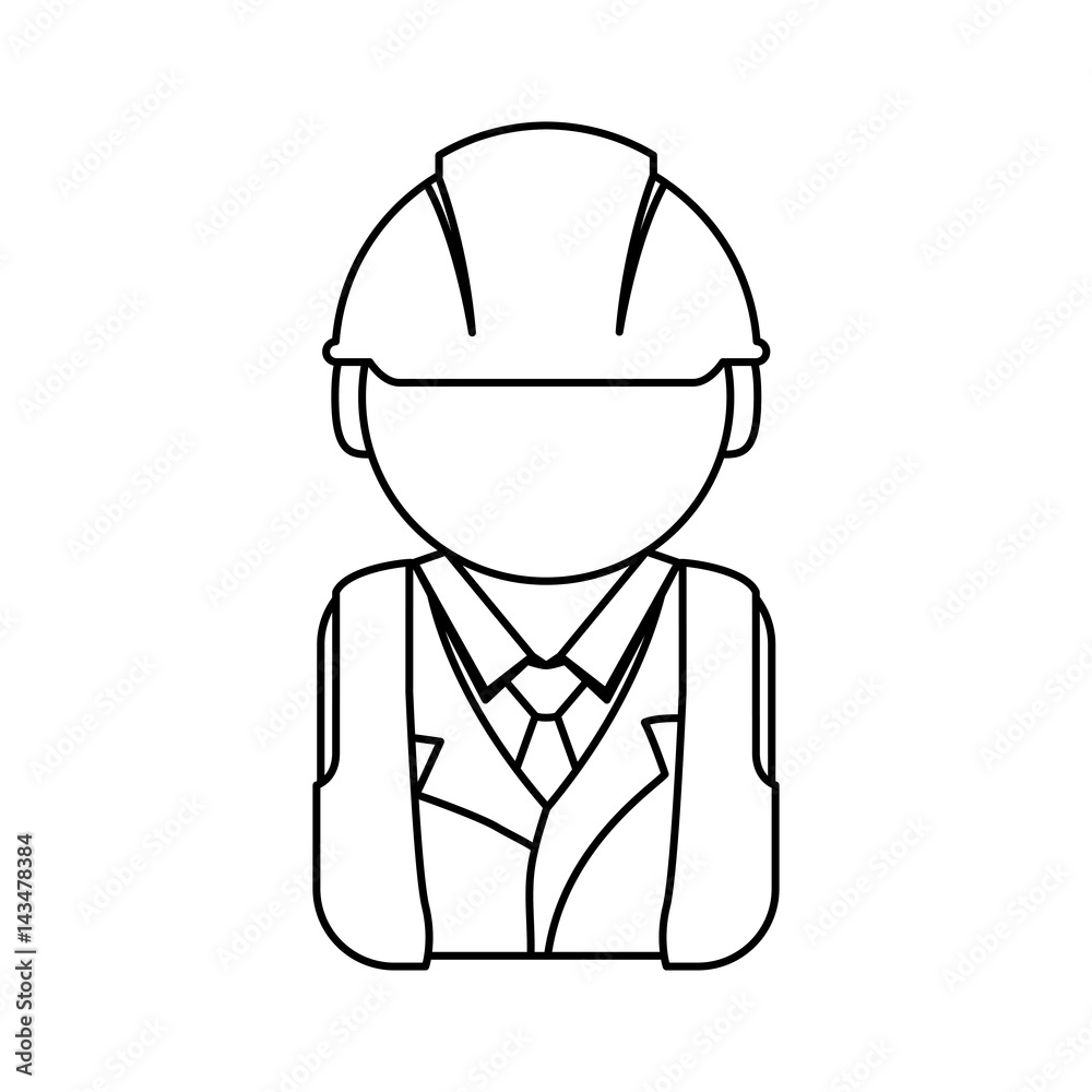 Construction worker profile icon vector illustration graphic design