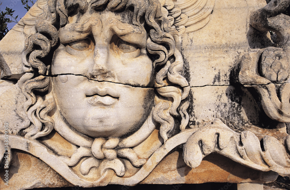 Medusa relief in Apollon Temple, Didymaion, Aydin Turkey. Medusa relief in Apollon Temple, Didymaion, Aydin Turkey.