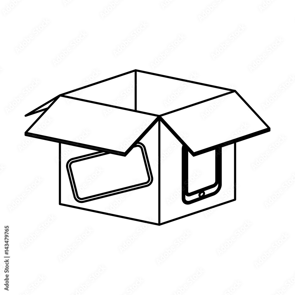 Smartphone box packaging icon vector illustration graphic design Smartphone box packaging icon vector illustration graphic design