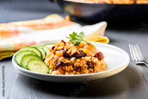 chilli con carne with rice