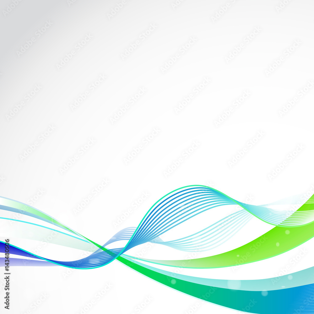 Obraz premium abstract blue waves, lines, on a white