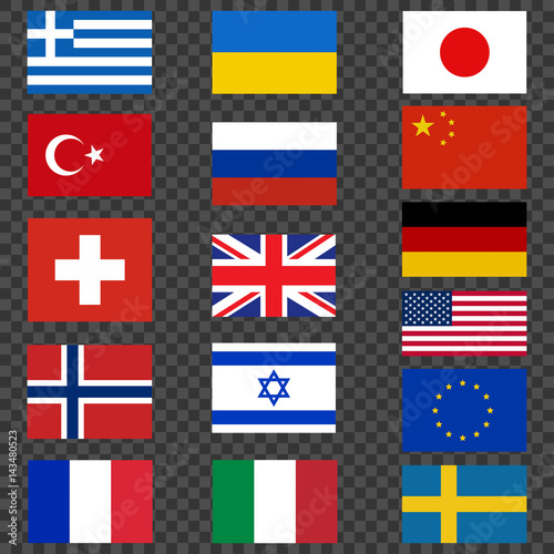Flags of countries vector. National flags
