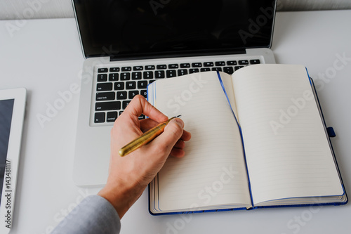 op view of white studio workspace home office