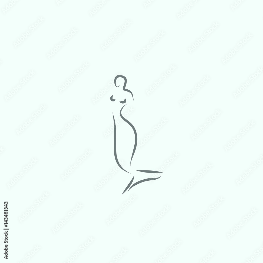 mermaid icon vector line illustration mermaid icon vector line illustration