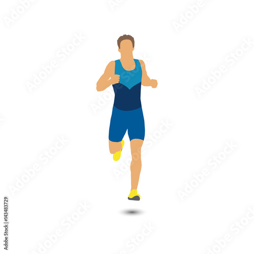 Bright colorful runner silhouette