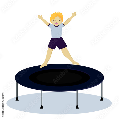 Boy on trampoline