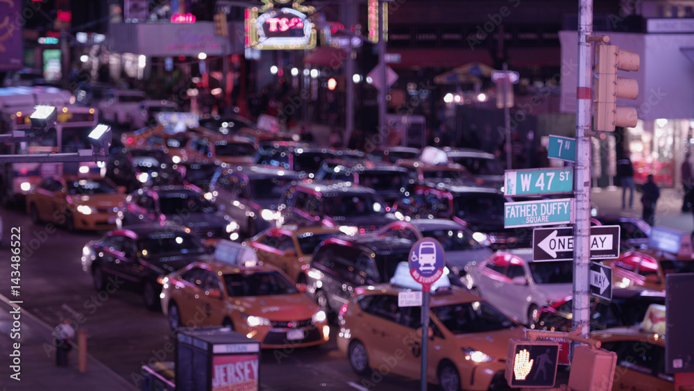 New York, Traffic, night, car, nyc, taxi, w 47,