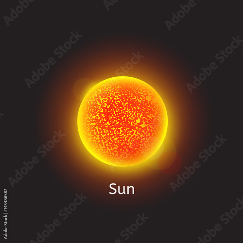High quality solar science space star planet galaxy astronomy sun science vector illustration.