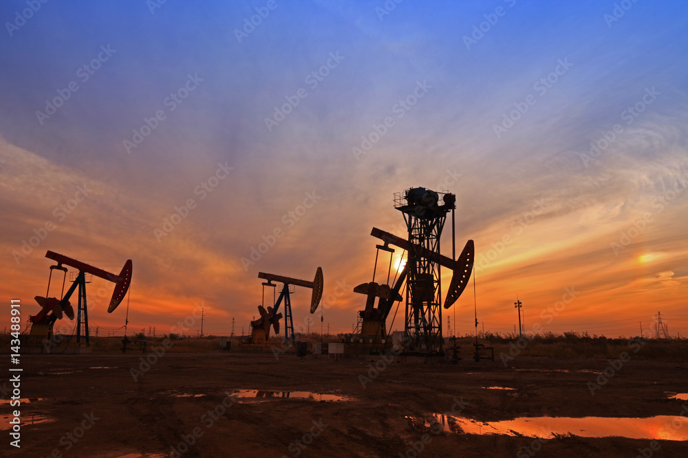 Naklejka premium The oil pump, industrial equipment