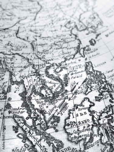 アンティークの世界地図 東南アジア